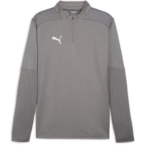 Puma TEAMFINAL TRAINING 1/4 ZIP Pánské fotbalové triko, tmavě šedá, velikost